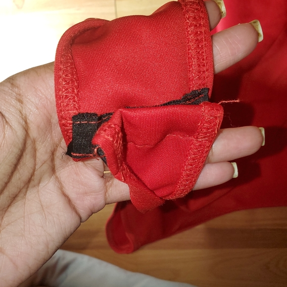 Plus Scuba Red One Shoulder Body Suit - Picture 7 of 8